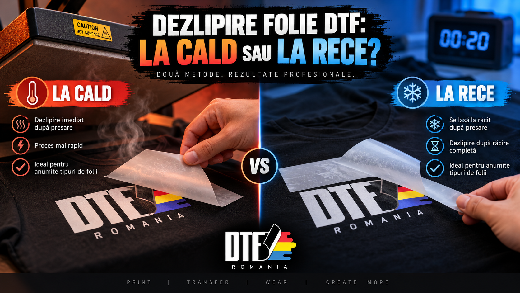 Hot Peel vs Cold Peel DTF - diferenta intre dezlipirea la cald si la rece