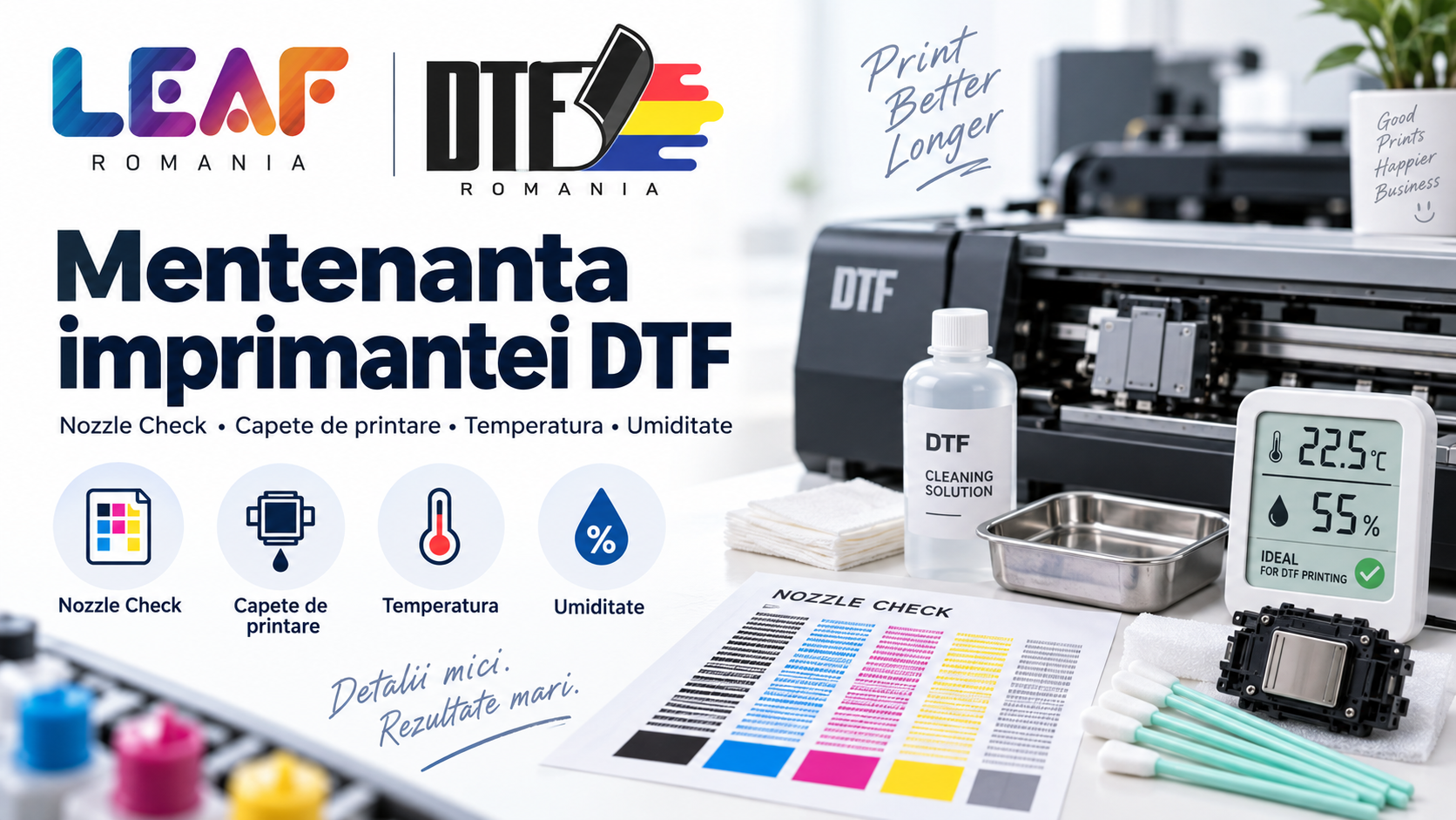Mentenanta imprimanta DTF - Nozzle Check si curatare cap printare
